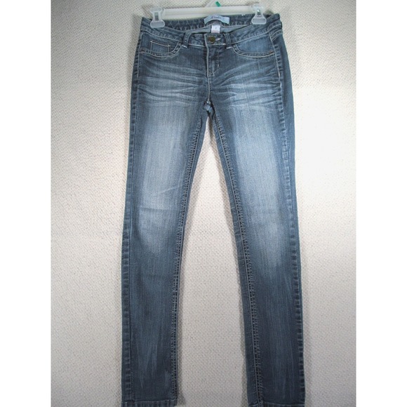 Candie's Jeans Women's Juniors Size 5 Blue Wash Denim Stretch Low-Rise - Picture 1 of 16